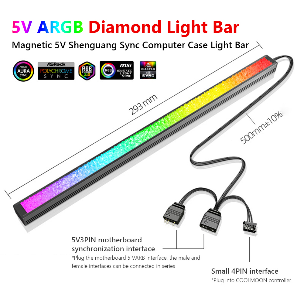 GlorySunshine COOLMOON ARGB LED Strip Light with 5V 3Pin Small